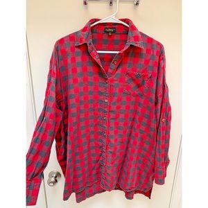 Audrey 3+1 Oversized Flannel Shirt